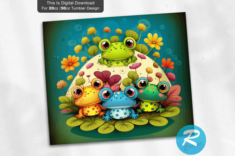 Cute Baby Frogs Looking At The Top Kids 20 oz / 30 oz Tumbler PNG Sublimation Regulrcrative 