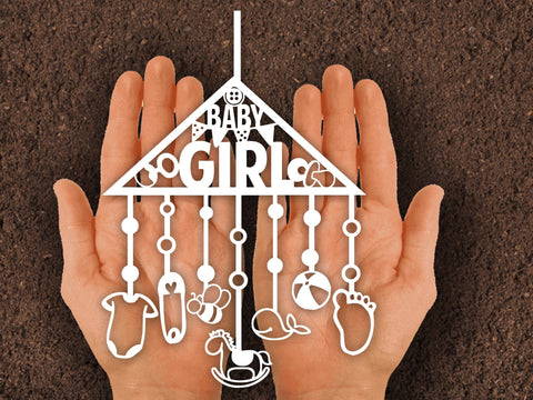Cute Baby Girl Hang Paper cut SVG Johan Ru designs 