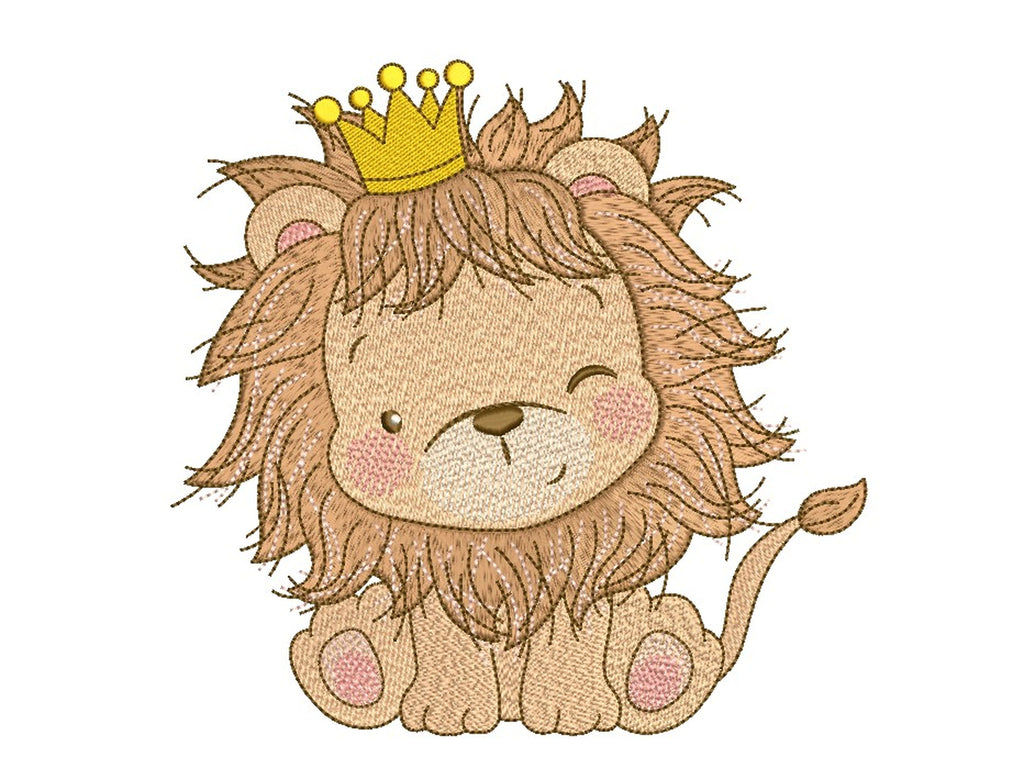 Cute Baby Lion Embroidery Design, 3 sizes, Instant Download - So Fontsy