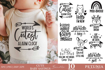Cute Baby Sayings SVG Bundle | Baby SVG Bundle SVG Petunia Digital Design 