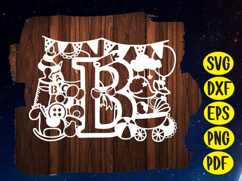 Cute Baby shower Alphabet Paper cut SVG Johan Ru designs 