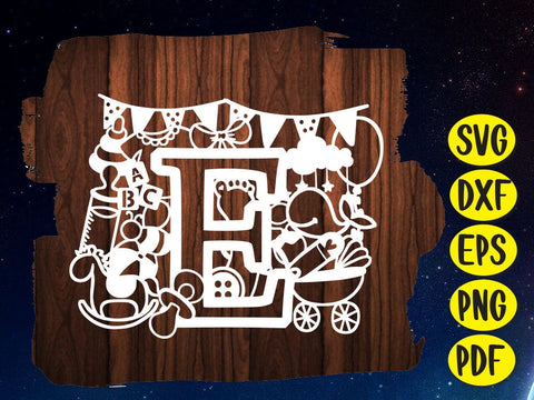 Cute Baby shower Alphabet Paper cut SVG Johan Ru designs 