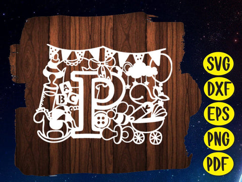 Cute Baby shower alphabets Paper cut SVG Johan Ru designs 