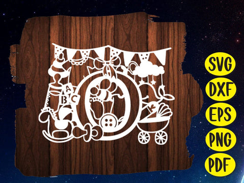 Cute Baby shower alphabets Paper cut SVG Johan Ru designs 