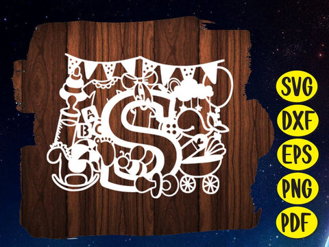 Cute baby Shower Alphabets Paper cut SVG Johan Ru designs 