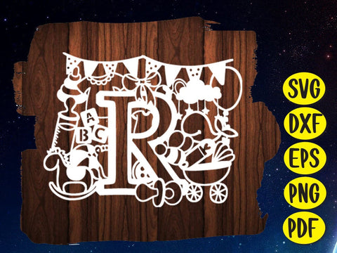 Cute Baby shower alphabets Paper cut SVG Johan Ru designs 