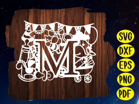 Cute Baby shower alphabets Paper cut SVG Johan Ru designs 