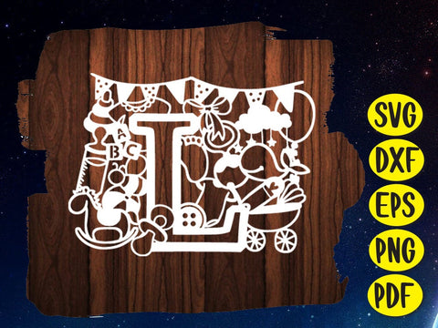 Cute Baby shower alphabets Paper cut SVG Johan Ru designs 