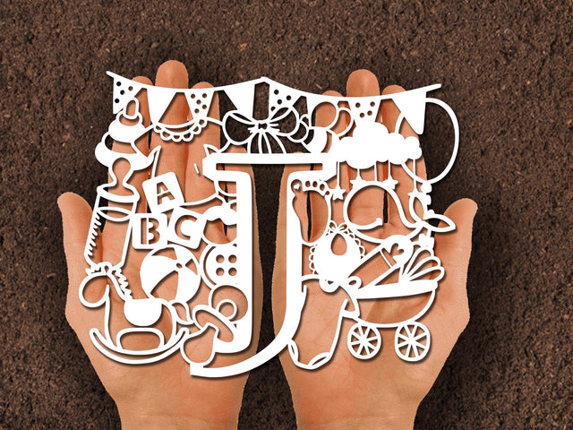 cute baby shower Paper cut SVG Johan Ru designs 