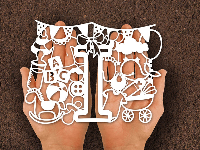 Cute Baby shower Paper cut SVG Johan Ru designs 
