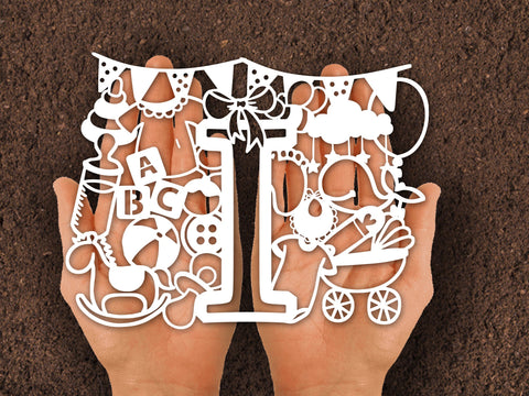 Cute Baby shower Paper cut SVG Johan Ru designs 