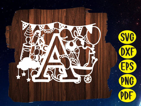 Cute Baby shower Paper cut SVG Johan Ru designs 