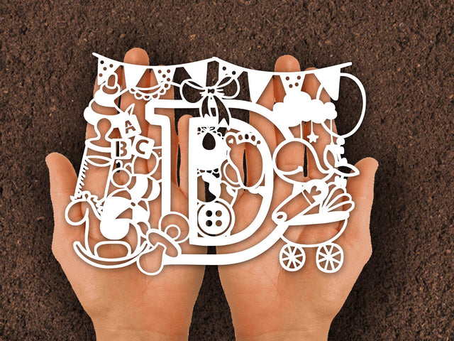 Cute Baby Shower Paper cut SVG Johan Ru designs 