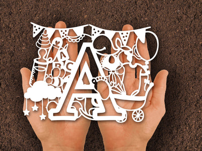 Cute Baby shower Paper cut SVG Johan Ru designs 