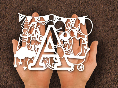 Cute Baby shower Paper cut SVG Johan Ru designs 