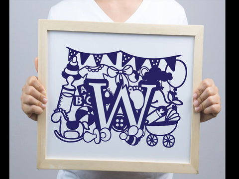 Cute Baby shower Paper cut SVG Johan Ru designs 