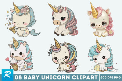 Cute Baby Unicorn Sublimation Clipart Sublimation Regulrcrative 