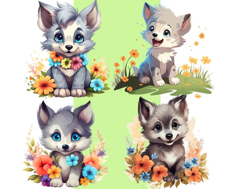 Cute Baby Wolf Sublimation JPG PNG Sublimation nikola 
