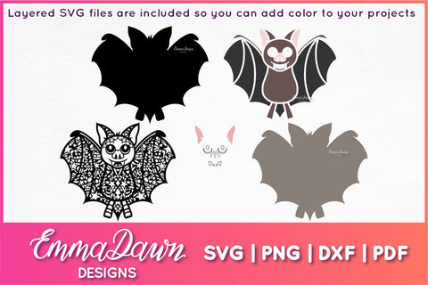 Cute Bat SVG SVG Emma Dawn Designs 