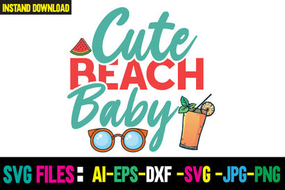 Cute Beach Baby SVG Cut Fiel SVG Newmockups 