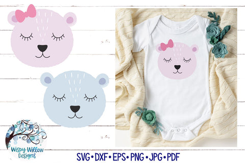 Cute Bear Faces SVG SVG Wispy Willow Designs 