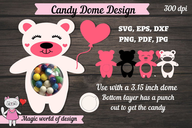 Cute Bear VALENTINE'S day candy holder svg SVG Magic world of design 
