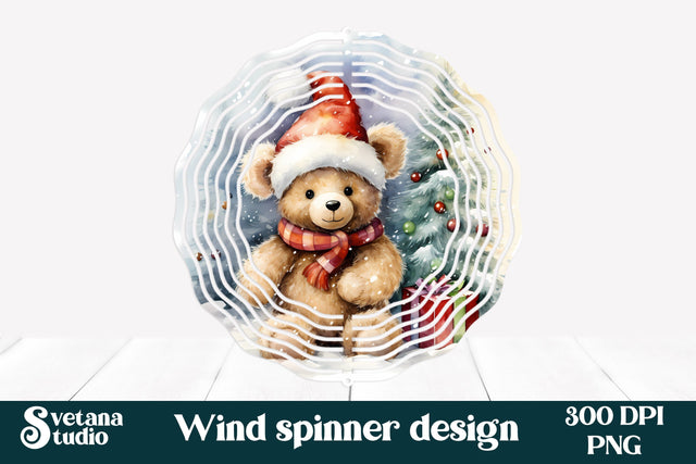 Cute bear wind spinner | Christmas spinner PNG Sublimation Svetana Studio 