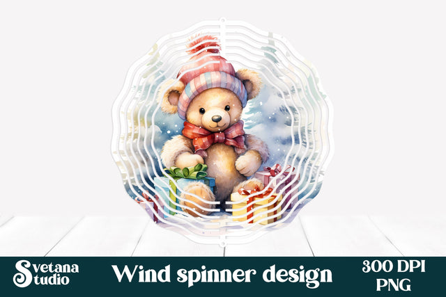 Cute bear wind spinner | Christmas spinner sublimation Sublimation Svetana Studio 