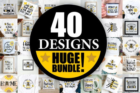 Cute Bee SVG Mega Bundle Honey Bee SVG Bumble Bee SVG Bee Quotes Bundle SVG Whistlepig Designs 