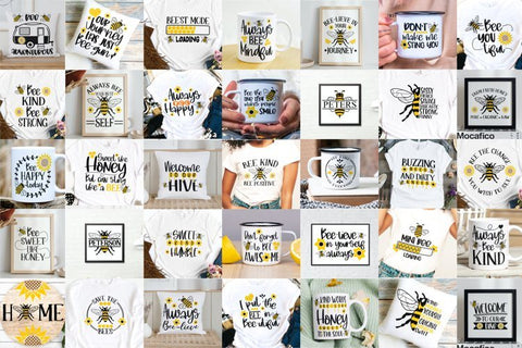 Cute Bee SVG Mega Bundle Honey Bee SVG Bumble Bee SVG Bee Quotes Bundle SVG Whistlepig Designs 