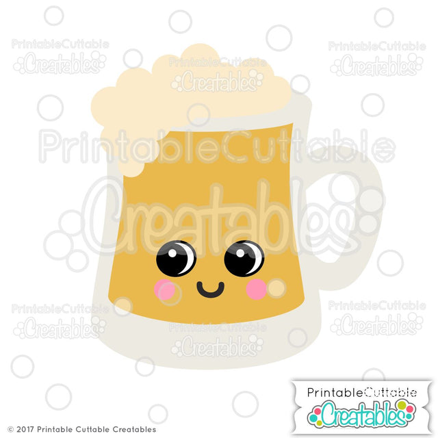 Cute Beer SVG Printable Cuttable Creatables 