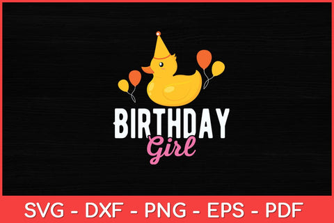 Cute Birthday Girl Duck Svg Design SVG artprintfile 