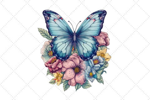 Cute Blue Butterfly Sublimation Clipart Bundle, Sublimation, Cute Blue Butterfly Sublimation FloridPrintables 