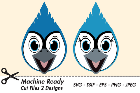Cute Blue Jay Faces | Woodland SVG SVG Captain Creative 