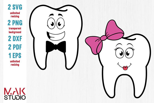 Cute boy and girl teeth svg, Cute boy and girl teeth cut files, Cute boy & girl teeth svg, Cute boy & girl teeth cut files SVG MAKStudion 