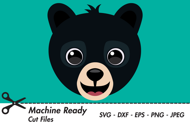 Cute Boy Black Bear Face | Woodland SVG SVG Captain Creative 