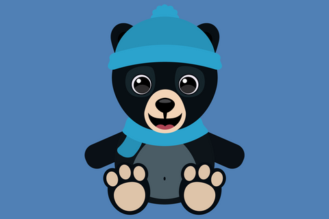 Cute Boy Black Bear With Snowflakes | Woodland Winter SVG SVG Captain Creative 
