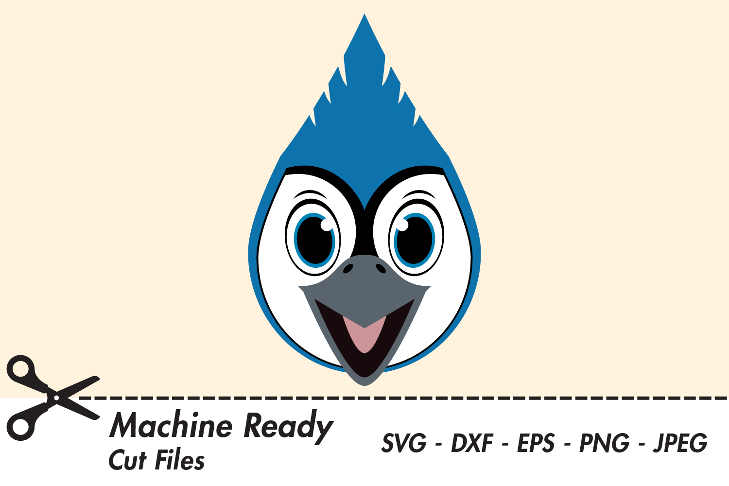 Cute Boy Blue Jay Face  Woodland SVG - So Fontsy