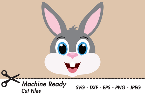 Cute Boy Bunny Rabbit Face | Woodland SVG SVG Captain Creative 