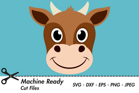 Cute Boy Cow Face | Farm SVG SVG Captain Creative 