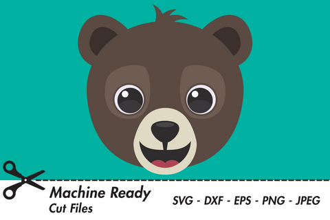 Cute Boy Grizzly Bear Face | Woodland SVG SVG Captain Creative 