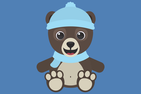 Cute Boy Grizzly Bear With Snowflakes | Woodland Winter SVG SVG Captain Creative 