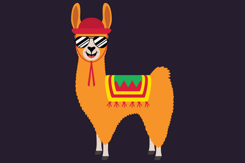 Cute Boy Llama With Shades And Cacti | Farm SVG SVG Captain Creative 