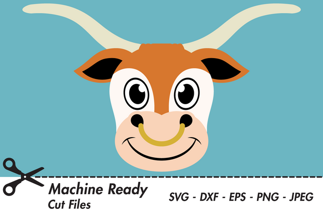 Cute Boy Longhorn Face | Farm SVG SVG Captain Creative 