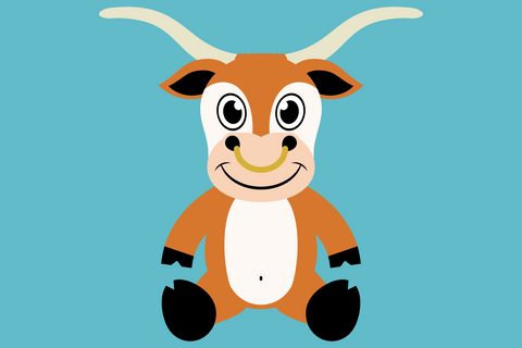 Cute Boy Longhorn With Flowers | Farm SVG SVG Captain Creative 