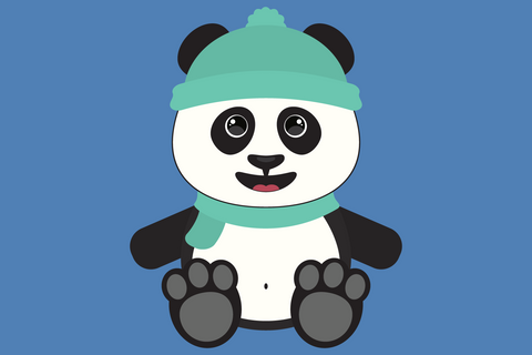 Cute Boy Panda Bear With Snowflakes | Woodland Winter SVG SVG Captain Creative 