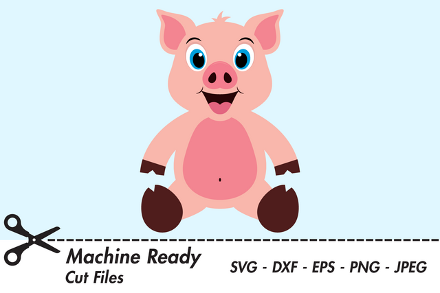 Cute Boy Pig | Farm SVG SVG Captain Creative 
