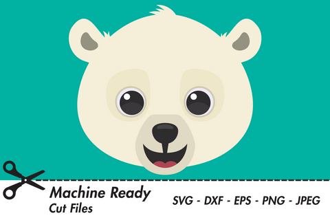 Cute Boy Polar Bear Face | Woodland SVG SVG Captain Creative 