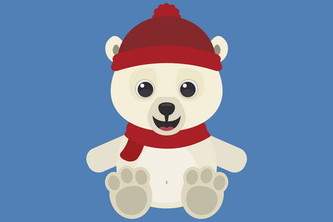 Cute Boy Polar Bear With Snowflakes | Woodland Winter SVG SVG Captain Creative 