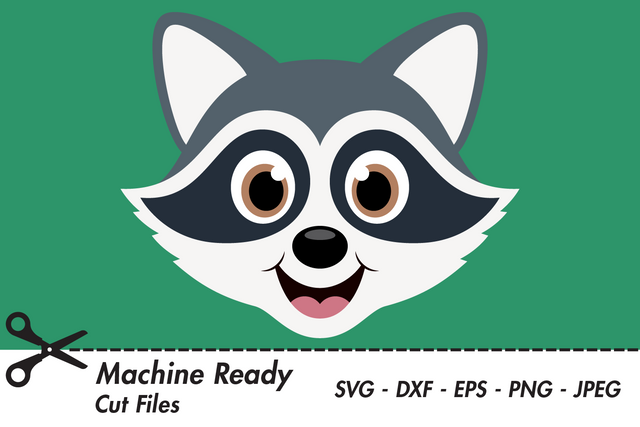 Cute Boy Raccoon Face | Woodland SVG SVG Captain Creative 